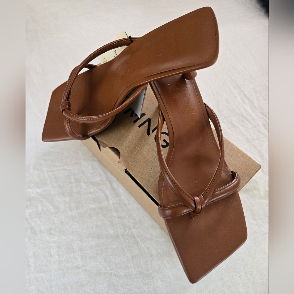 Mango Brown Strappy Sandals